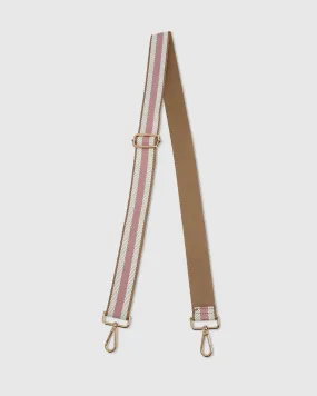 Daisy Stripe Guitar Strap in Tan/Pink