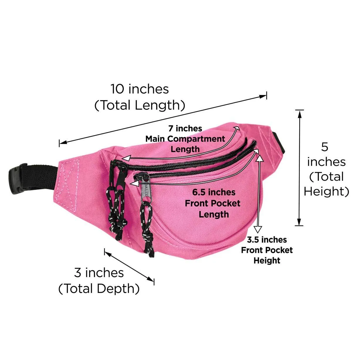 Dalix Small Fanny Pack Waist Pouch Travel Belt (24"-31")