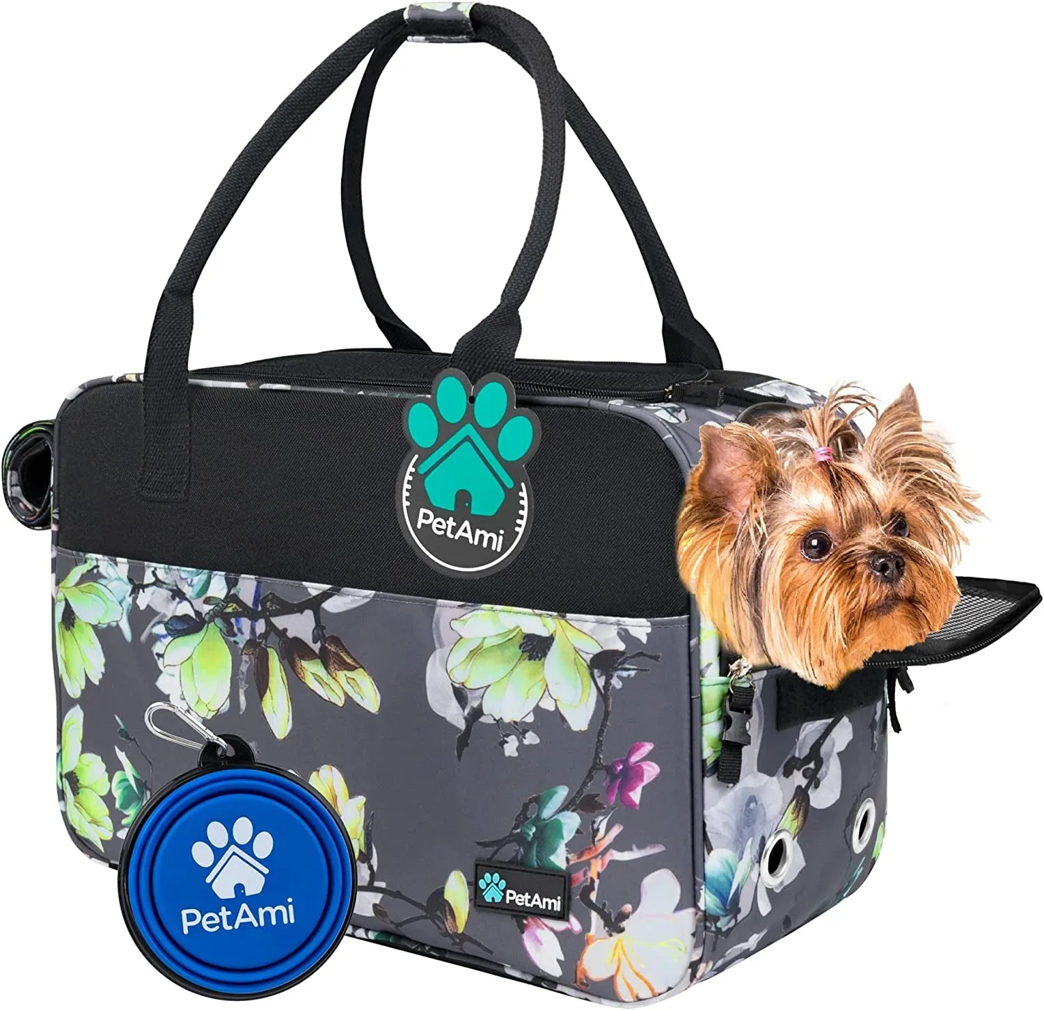 Dog Purse Carrier for Small Dogs, Airline Approved Soft Sided Pet Carrier with Pockets, Ventilated Dog Carrying Bag Puppy Cat, Dog Travel Supplies Accessories Carry Tote Bag, Sherpa Bed, Purple