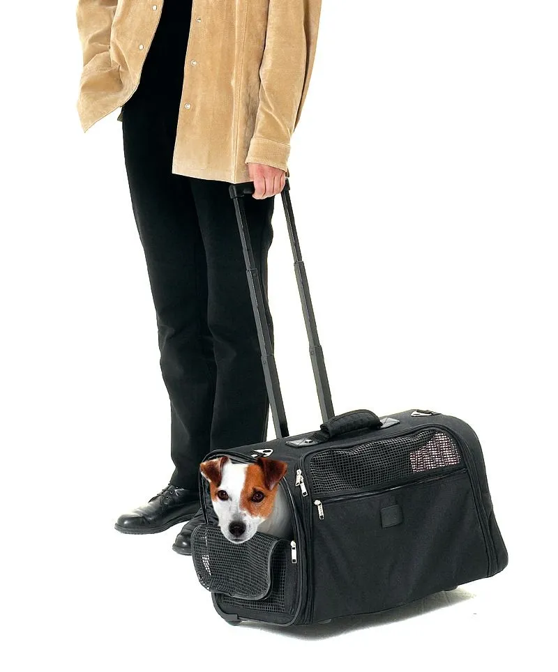 Dog/Cat Karlie Smart Trolley carrier - Black 52 x 26 x 34cm Max Load 15kg