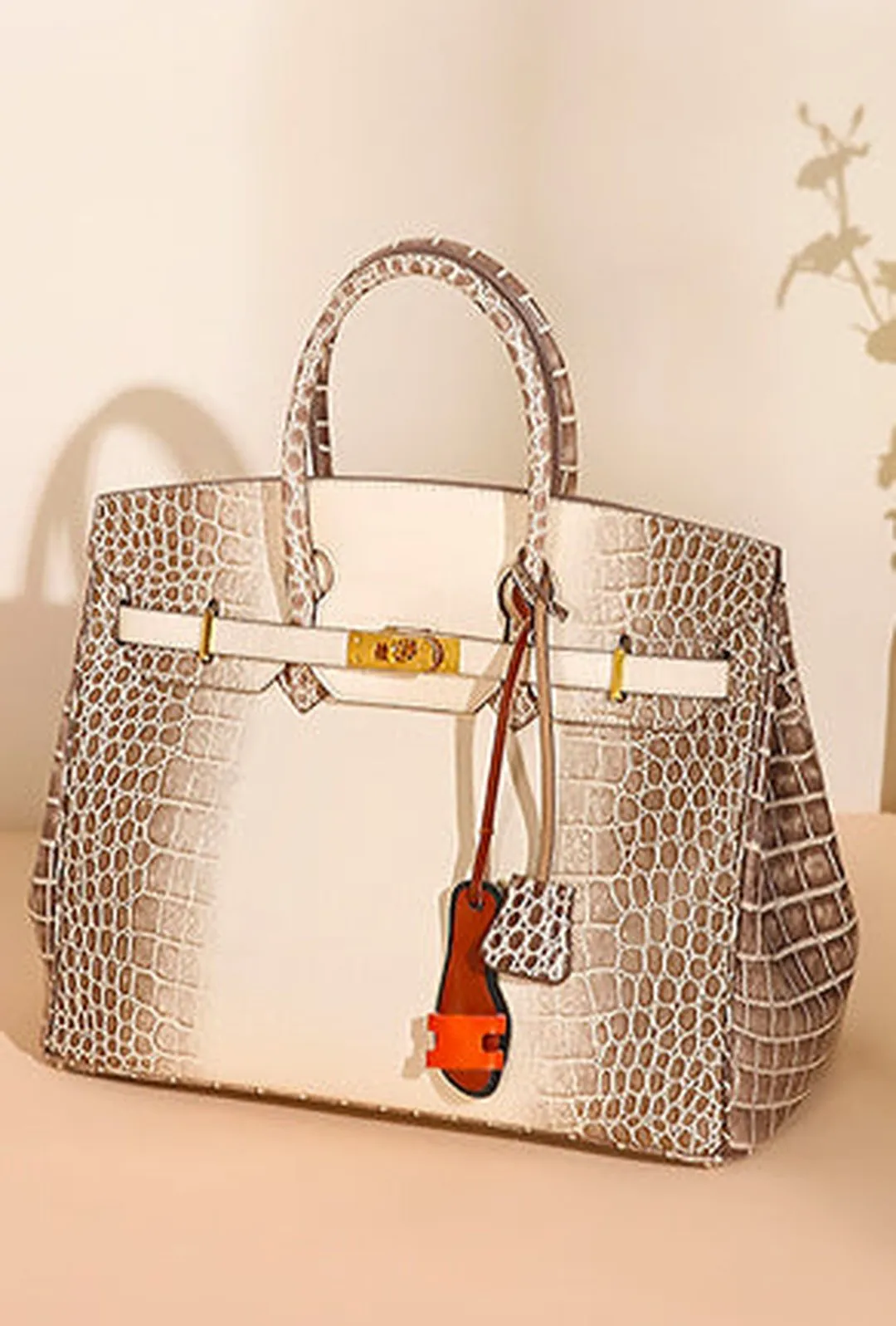 DOMITTLA - ALBINO CROC KELLY BAG