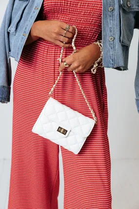 Down To The Wire Quilted Clutch In White