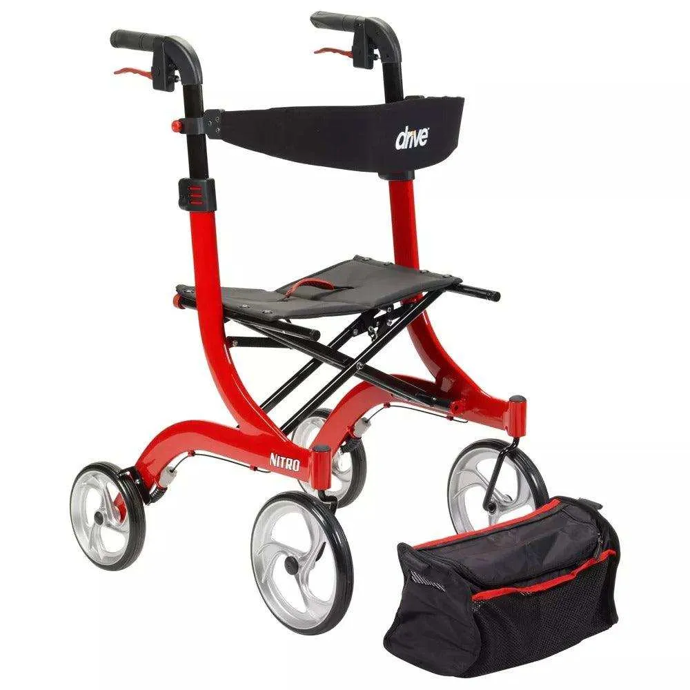 Drive Medical Nitro Euro Style Rollator Rolling Walker - Tall