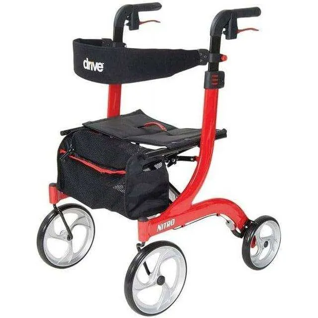 Drive Medical Nitro Euro Style Rollator Rolling Walker - Tall