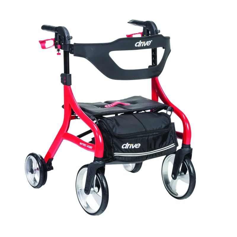 Drive Medical Nitro Sprint Rollator, Red