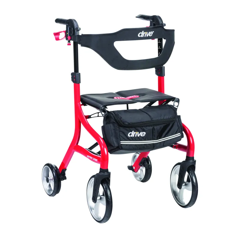 Drive Medical Nitro Sprint Rollator, Red