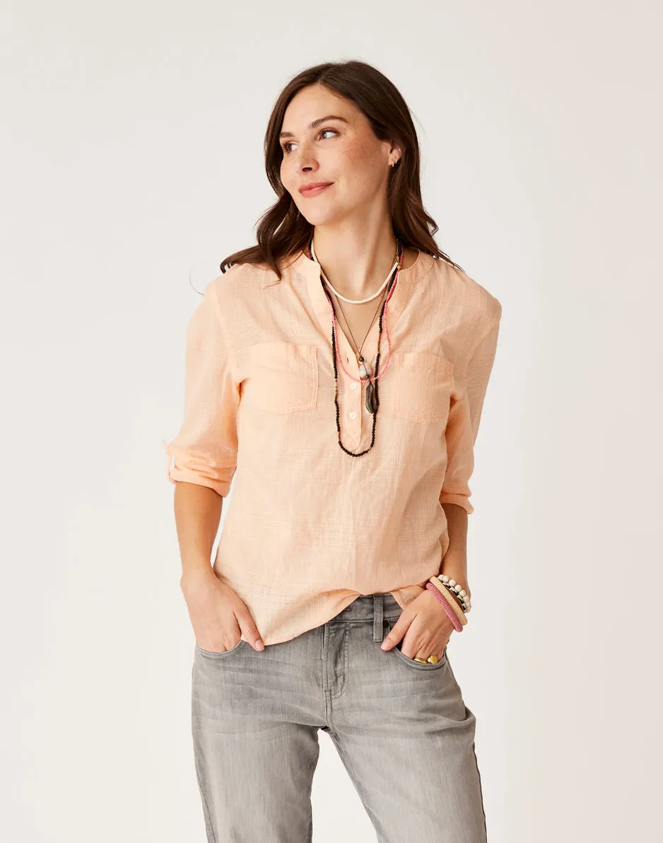 Dylan Textured Shirt: Peach