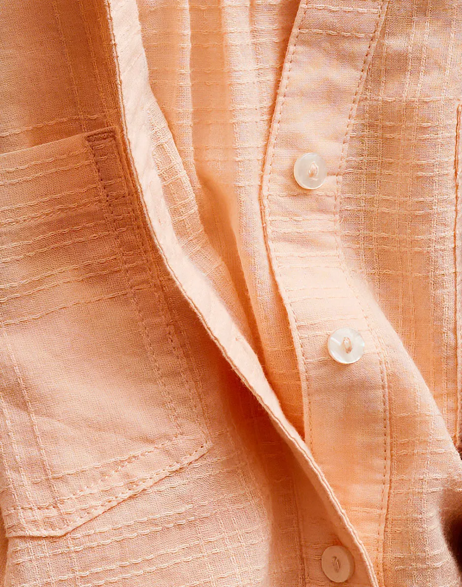 Dylan Textured Shirt: Peach