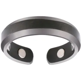 Elegant Titanium Magnetic Therapy Ring Gunmetal Gray, Size 13