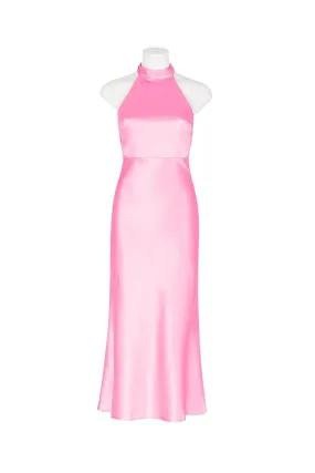 Emba Satin Midi Dress - Pink