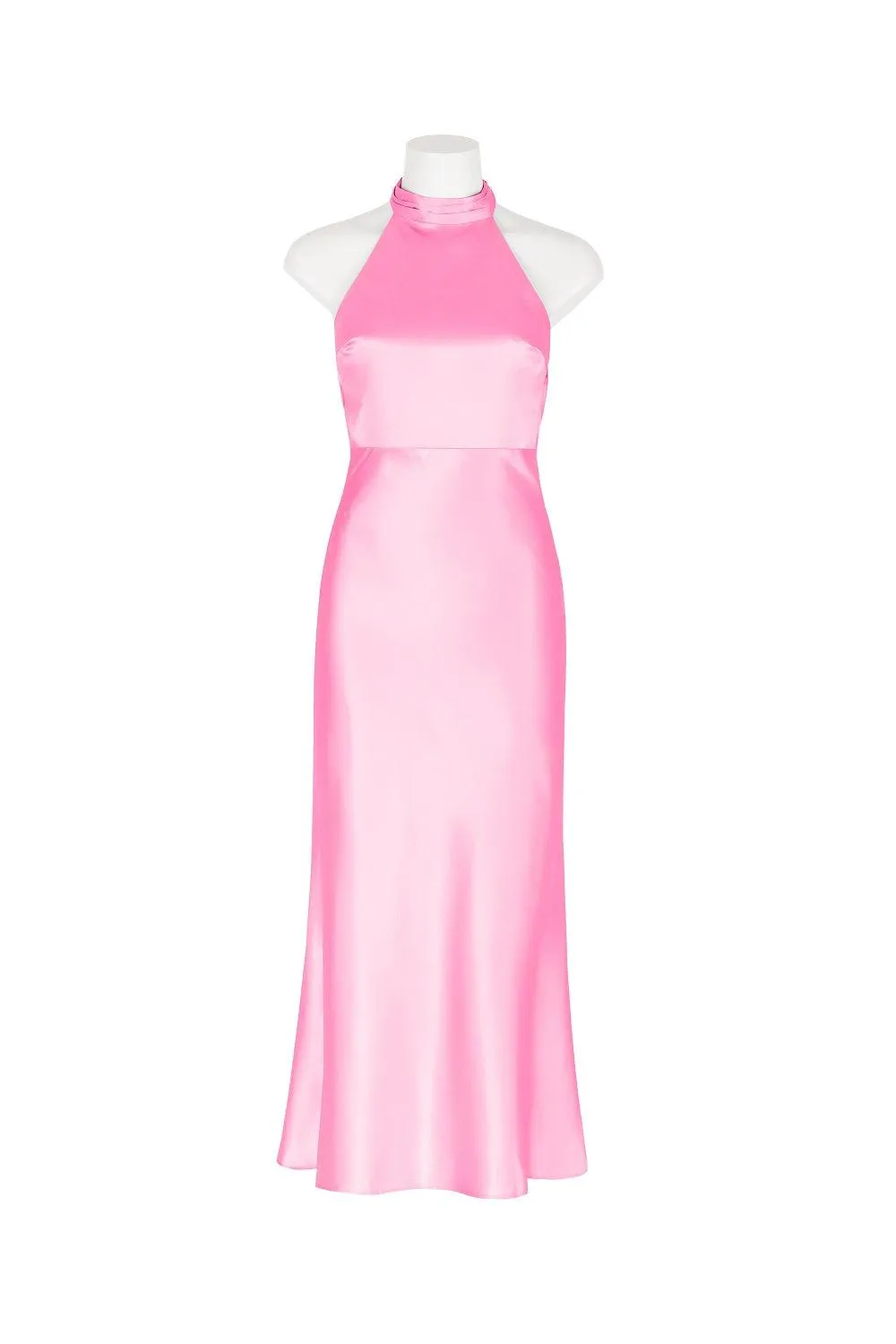 Emba Satin Midi Dress - Pink