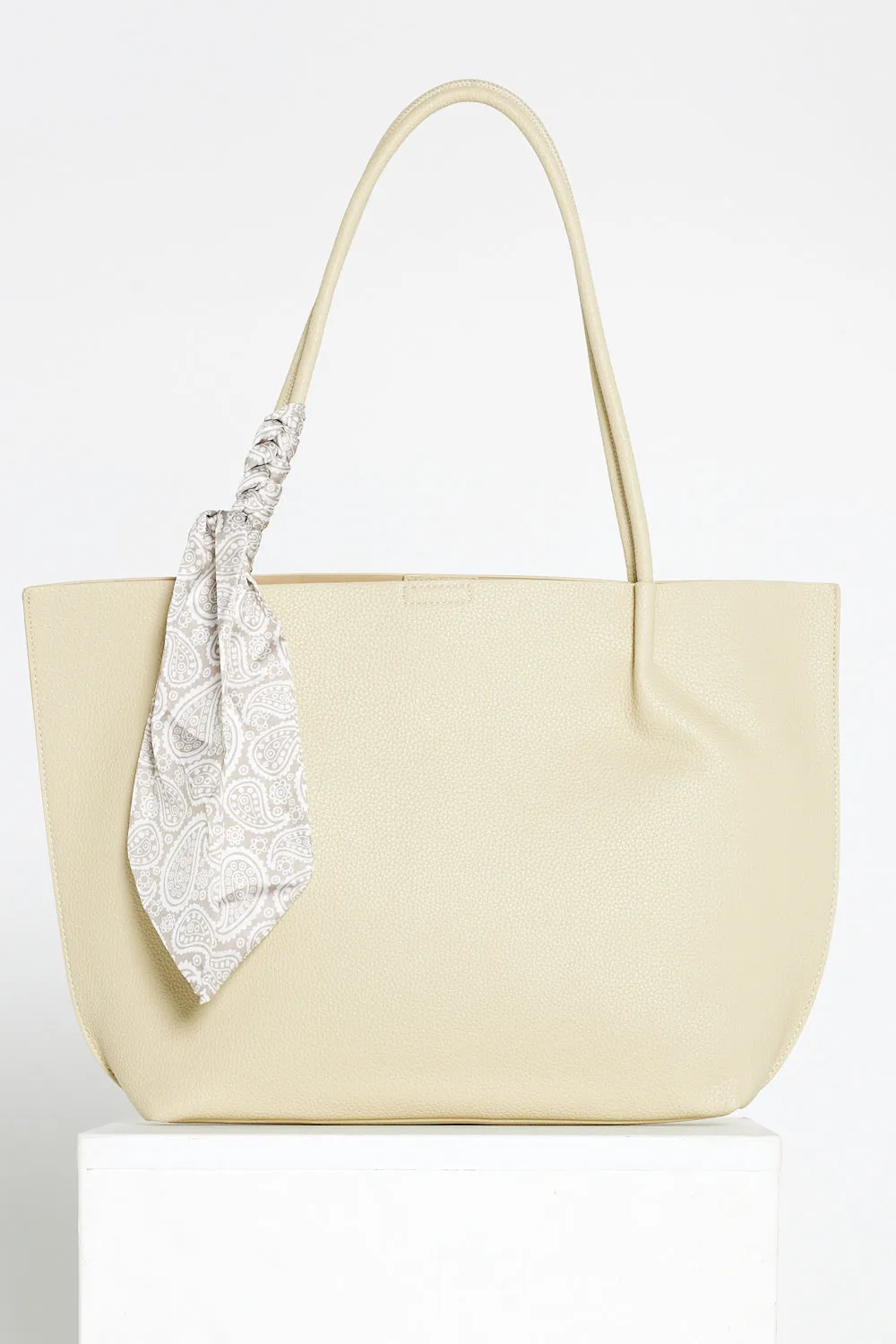 Faith Tote Bag & Clutch - Beige