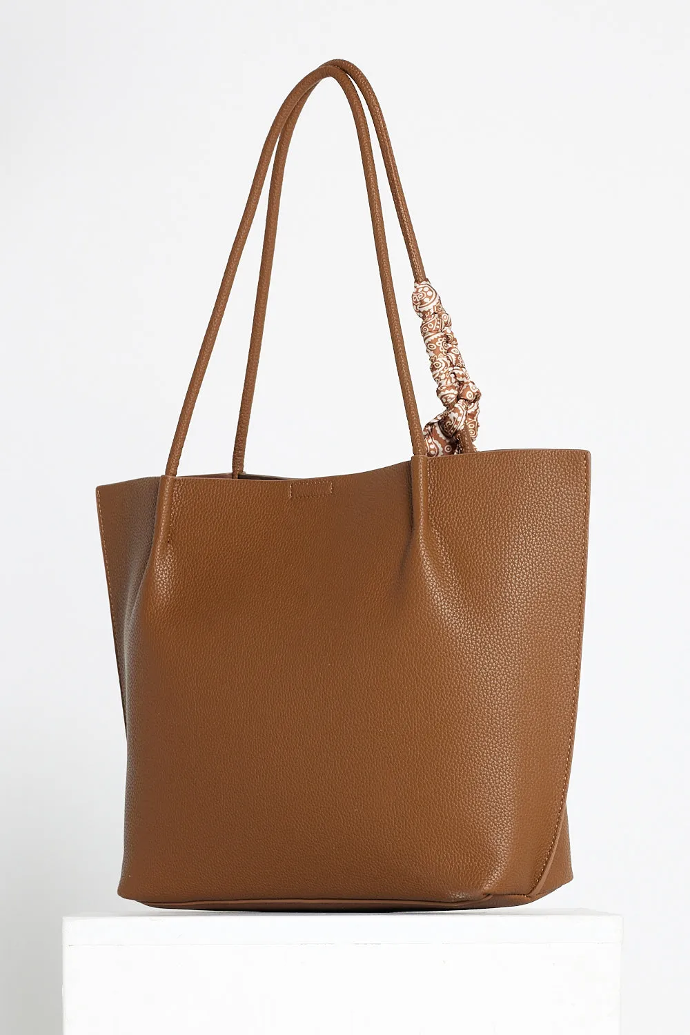 Faith Tote Bag & Clutch - Brown