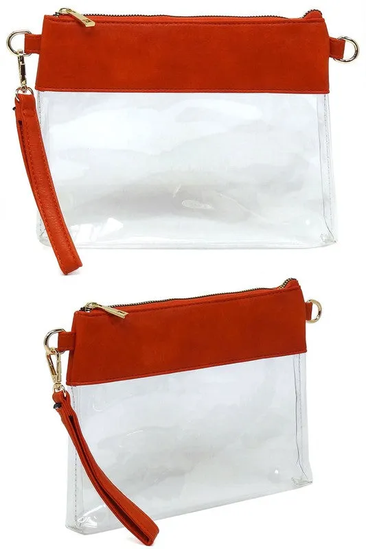 Fashion See Thru Transparent Clutch Crossbody Bag