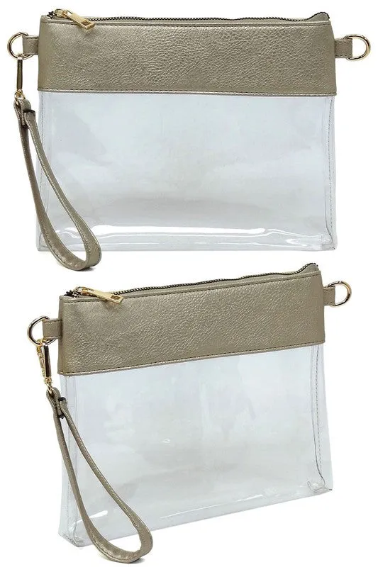 Fashion See Thru Transparent Clutch Crossbody Bag