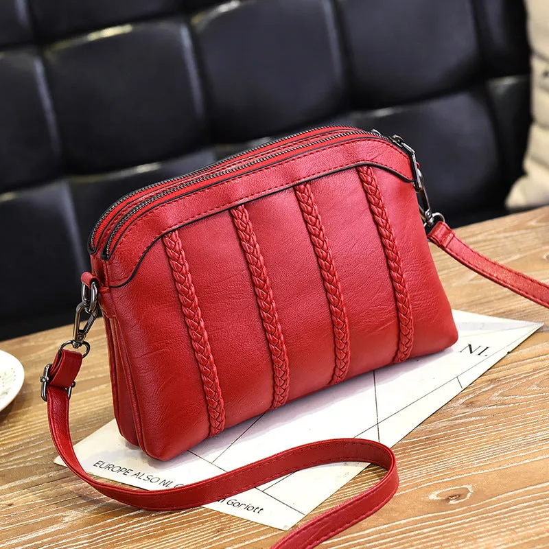 Fashion solid color clutch bag temperament mom bag large capacity single shoulder crossbody bag