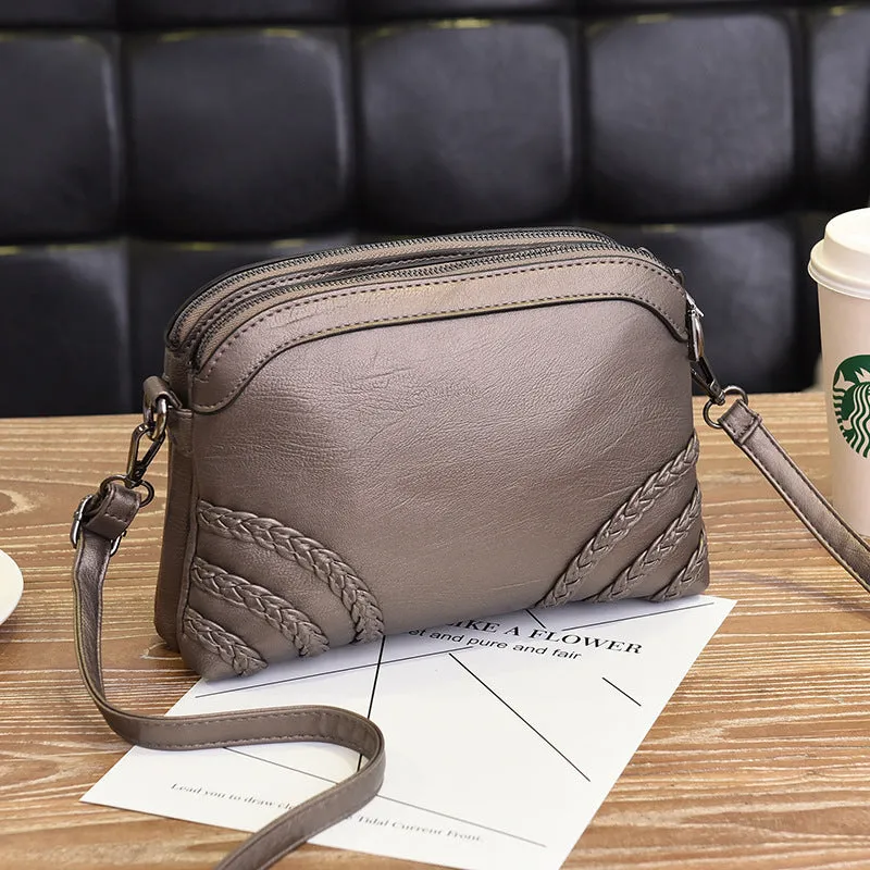 Fashion solid color clutch bag temperament mom bag large capacity single shoulder crossbody bag