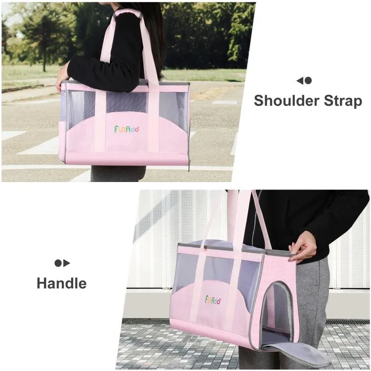 FUNADD Lightweight Outdoor Pet Carrier Tote Bag with Breathable Design