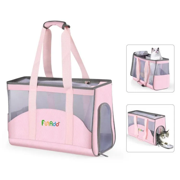 FUNADD Lightweight Outdoor Pet Carrier Tote Bag with Breathable Design