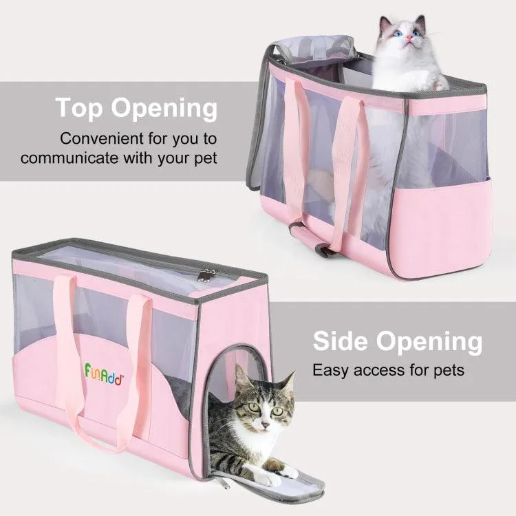 FUNADD Lightweight Outdoor Pet Carrier Tote Bag with Breathable Design