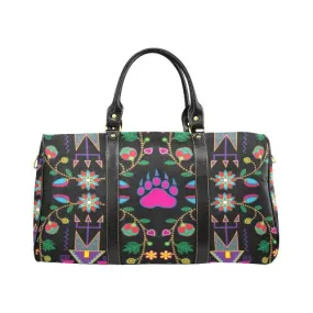 Geometric Floral Fall-Black Waterproof Travel Bag