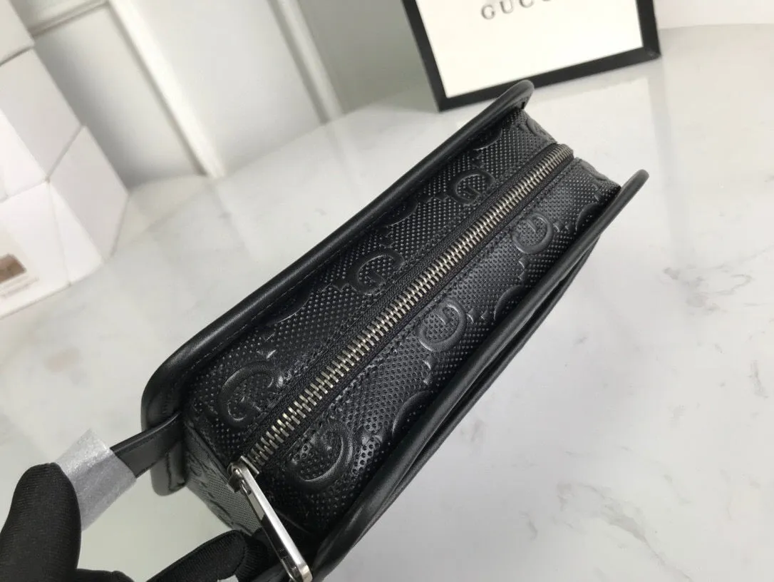 gg Embossed Cosmetic Case Black gg Embossed For Men  9in/23cm gg495