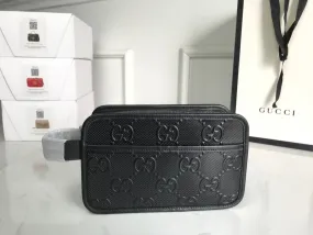 gg Embossed Cosmetic Case Black gg Embossed For Men  9in/23cm gg495