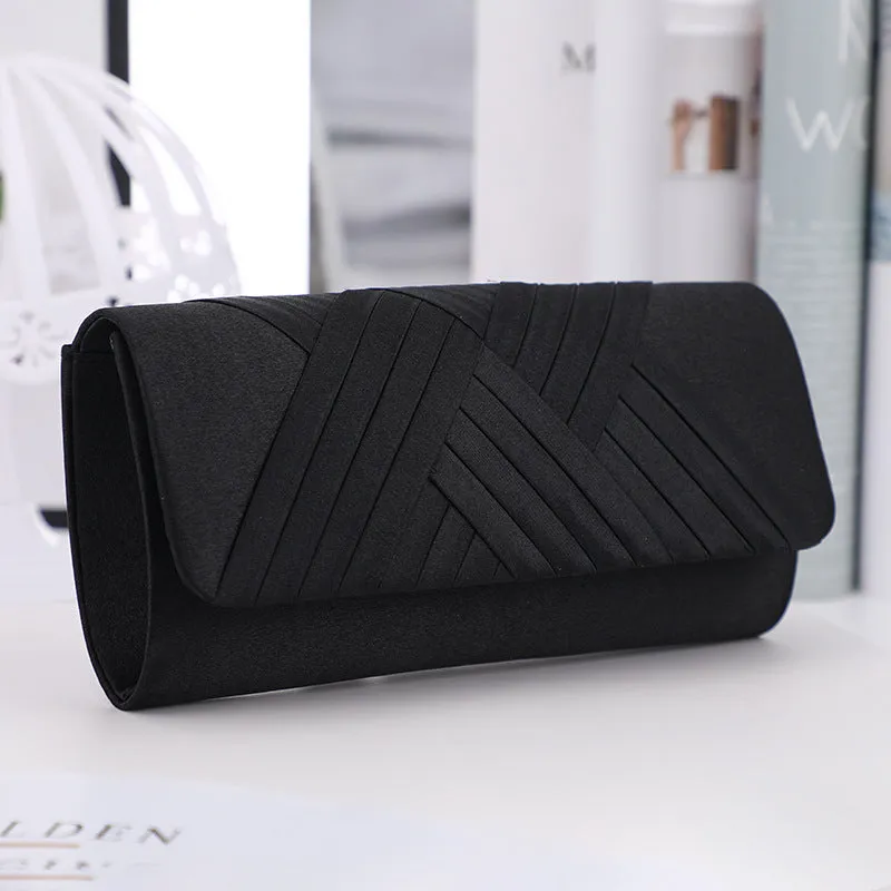 Glossy Satin Clutch Bag