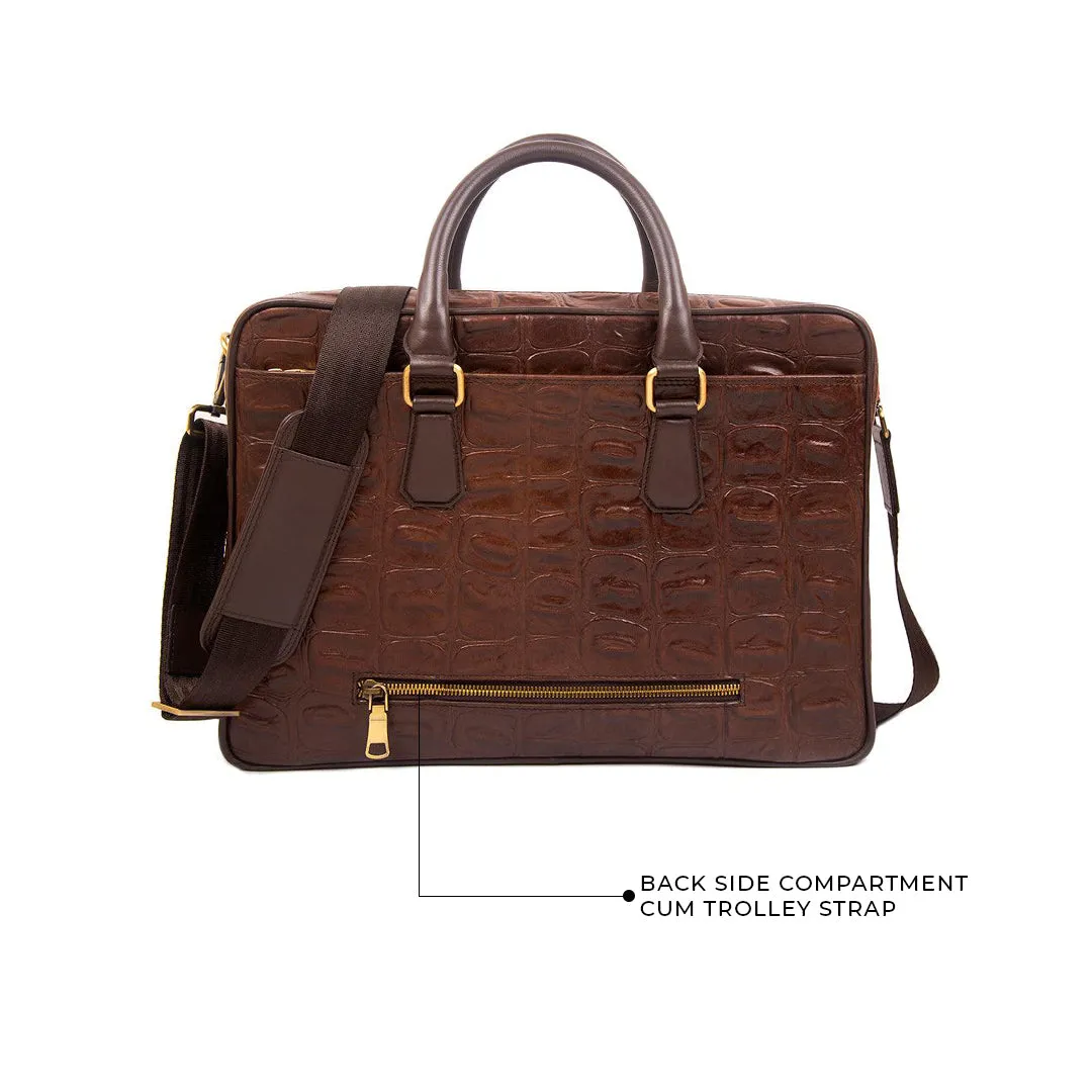 Great Dane | Genuine Leather Portfolio/Office Bag | Color: Black & Brown