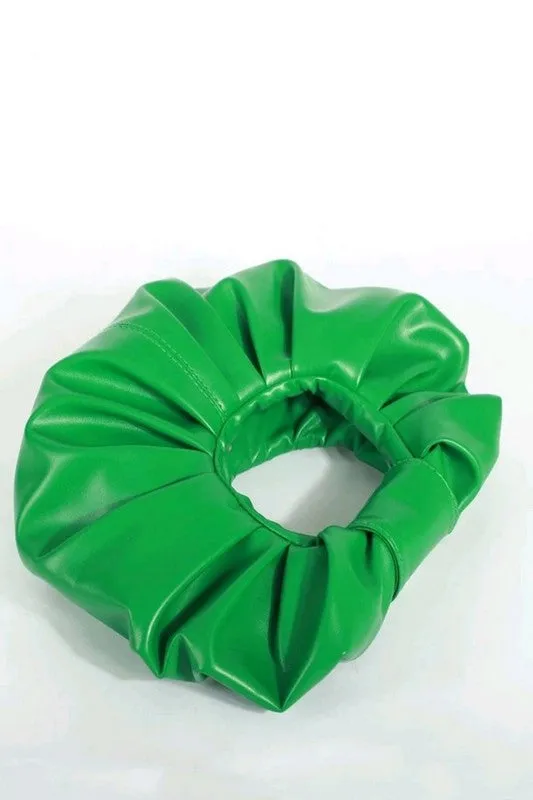 Green Ruched Clutch Handbag