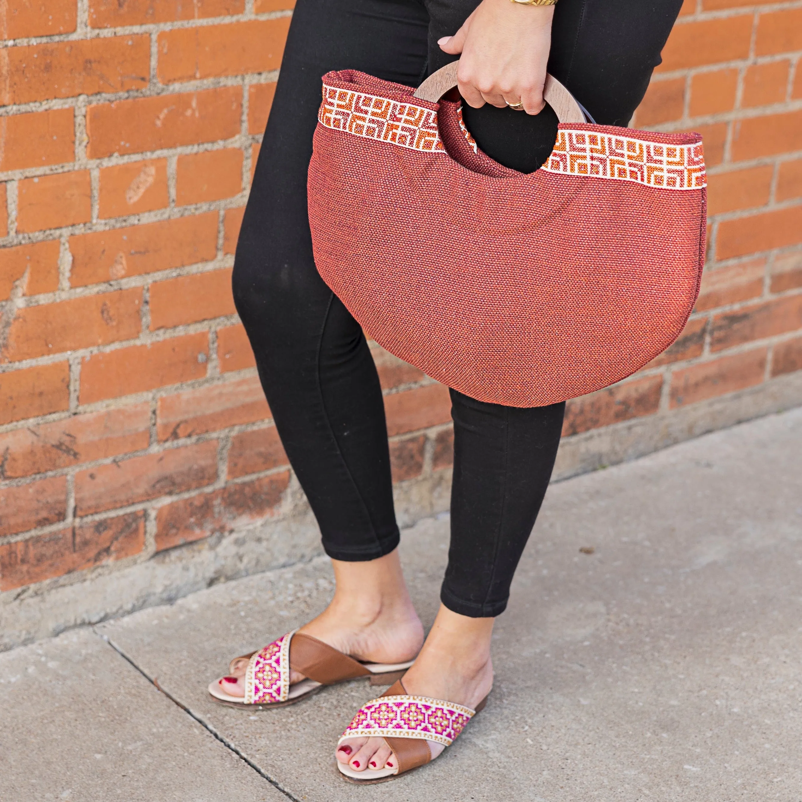 Half Moon Clutch in Red