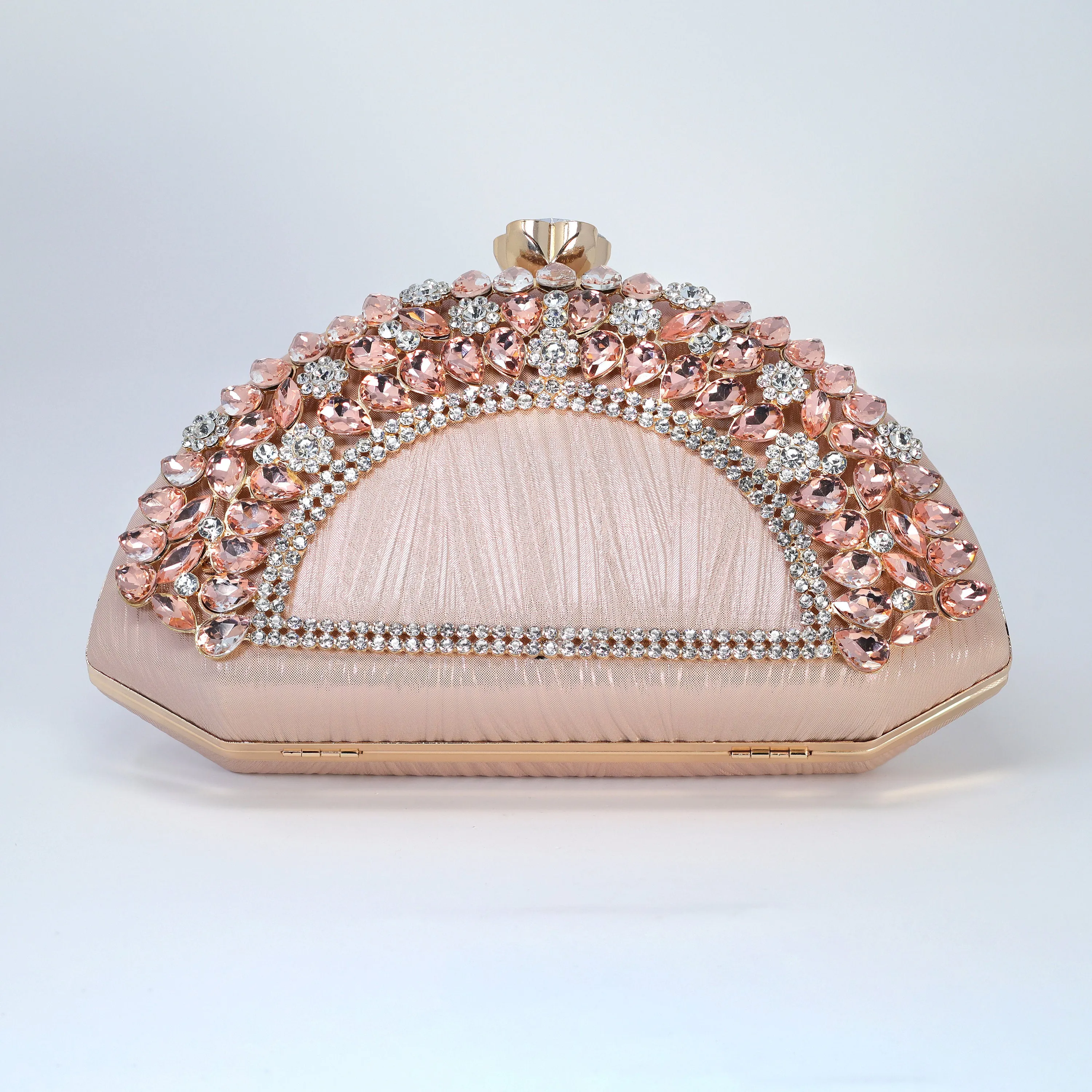 Half Moon Rhinestones Wedding Bag, Statement Bag, Evening Clutch, Wedding Clutch, Bridal Clutch, Bridal Cross body bag.