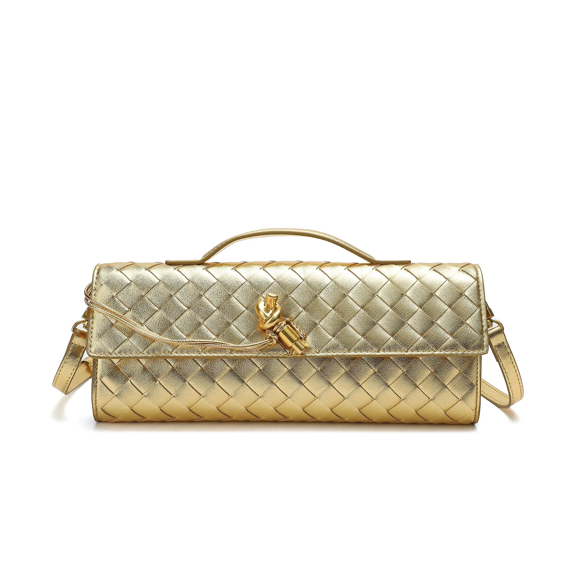 Hand-Woven Long Leather Clutch