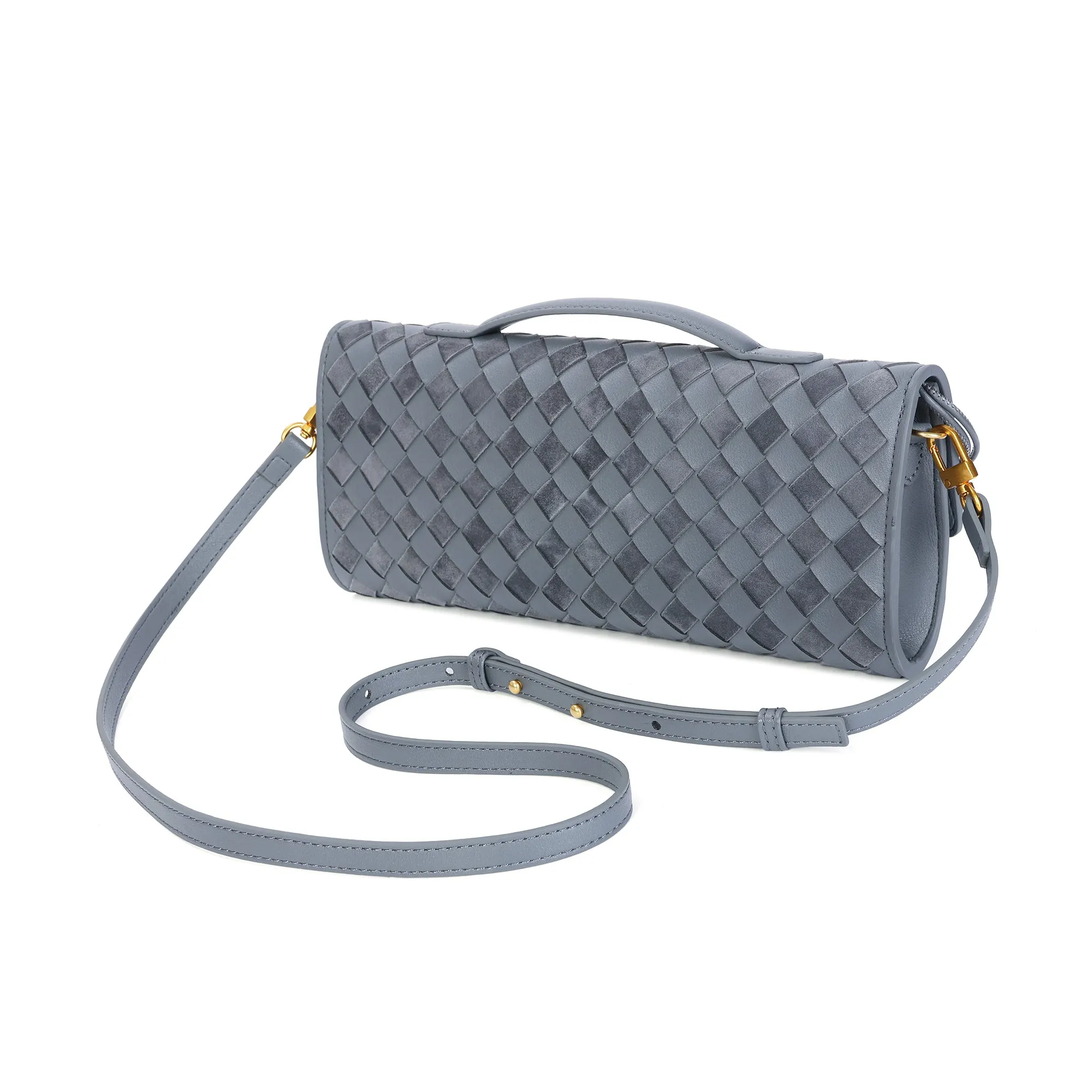 Hand-Woven Long Leather Clutch