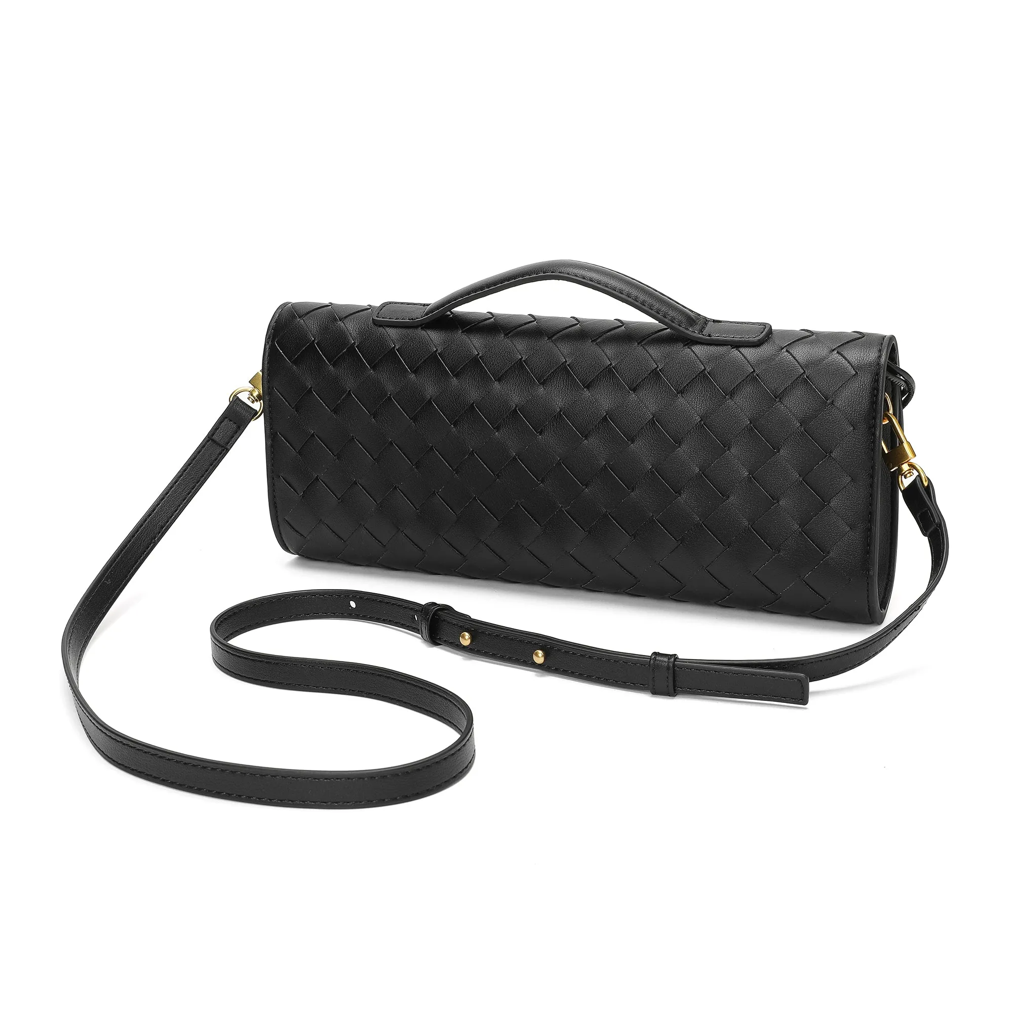 Hand-Woven Long Leather Clutch