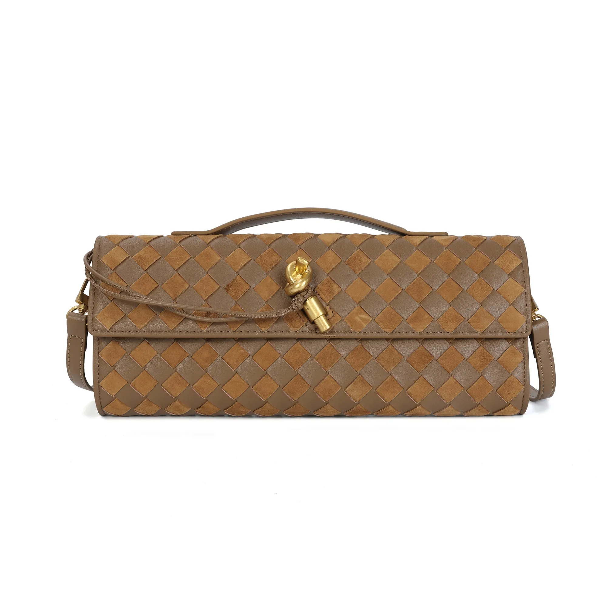 Hand-Woven Long Leather Clutch