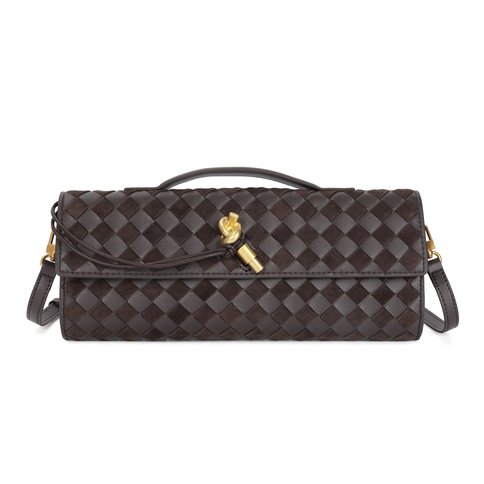 Hand-Woven Long Leather Clutch