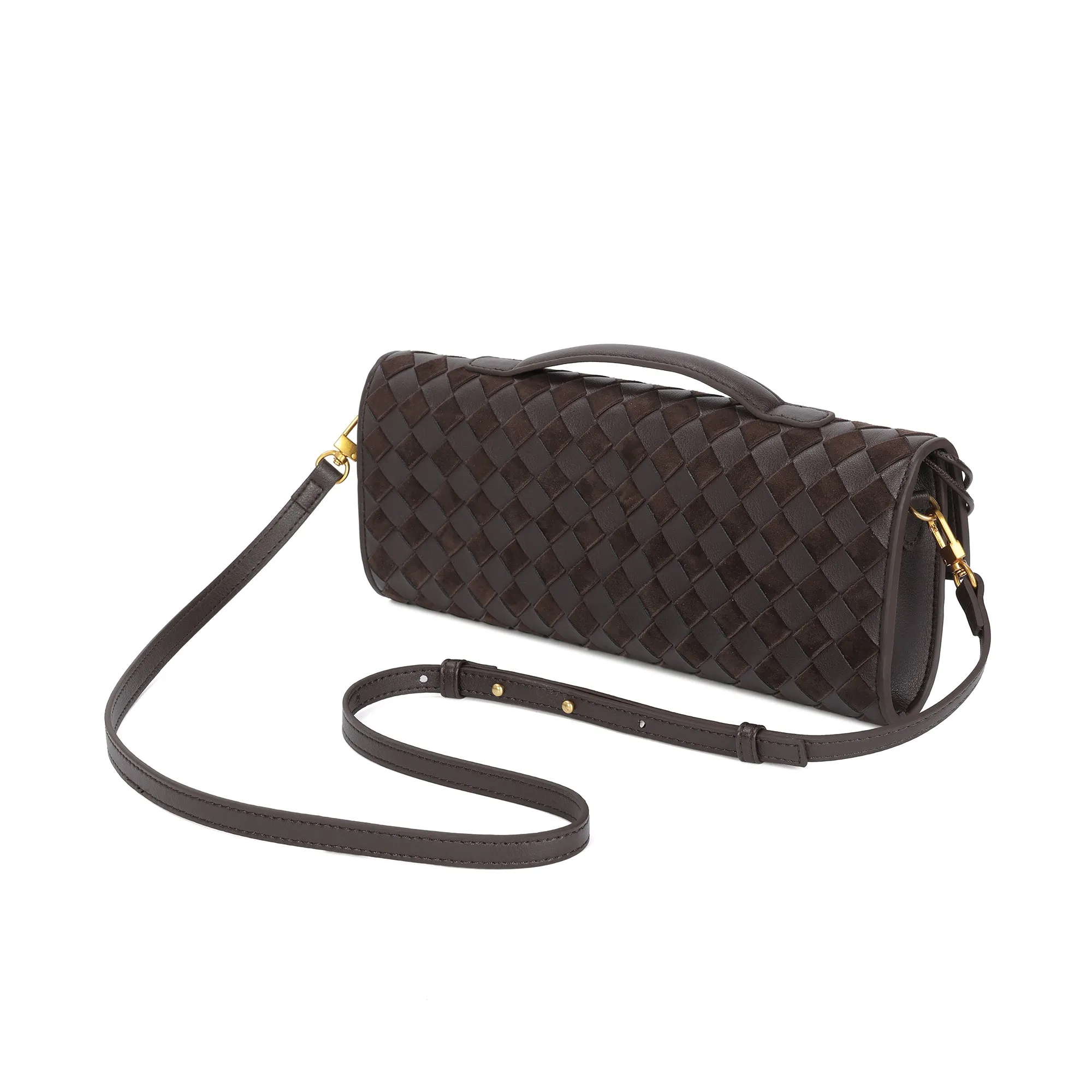 Hand-Woven Long Leather Clutch