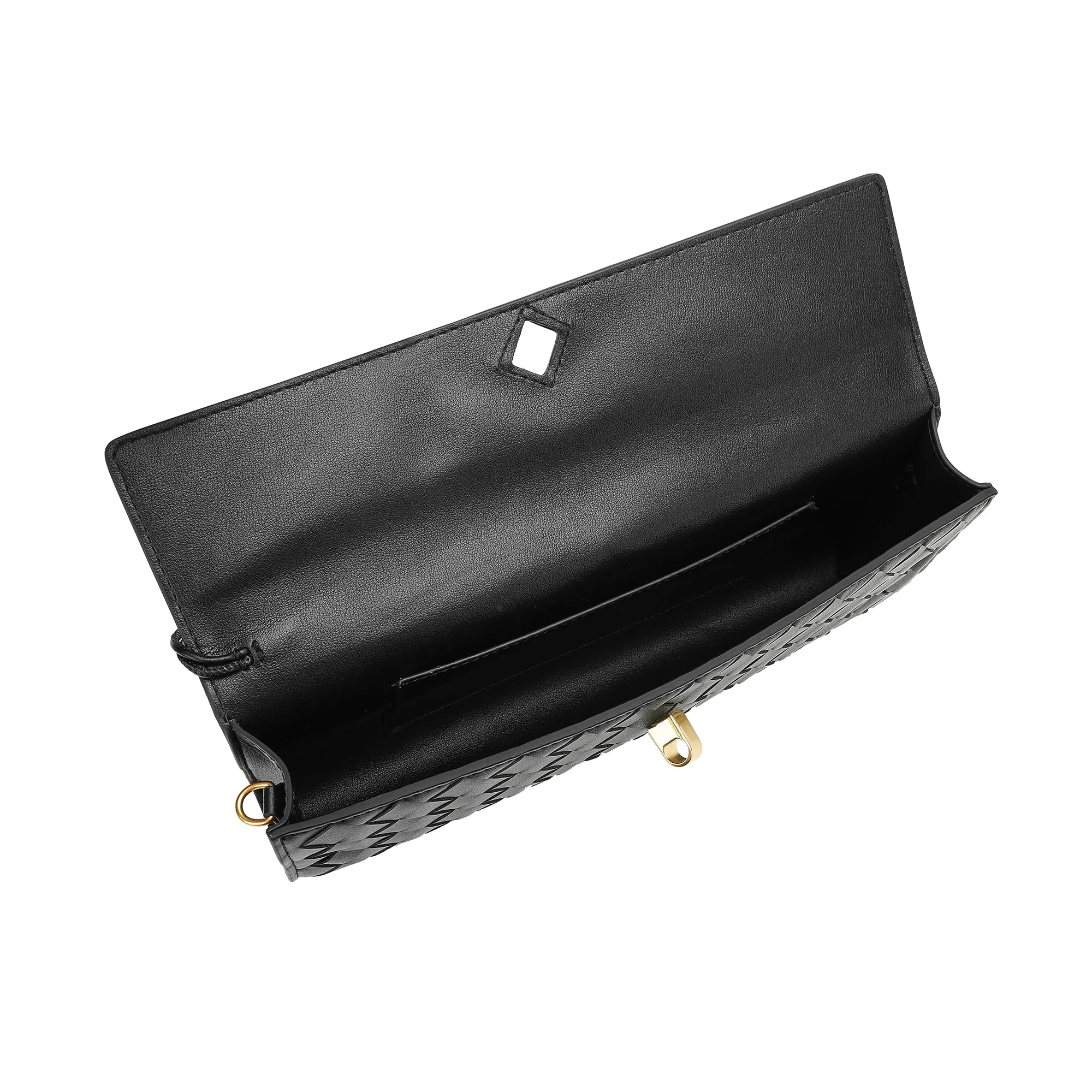 Hand-Woven Long Leather Clutch