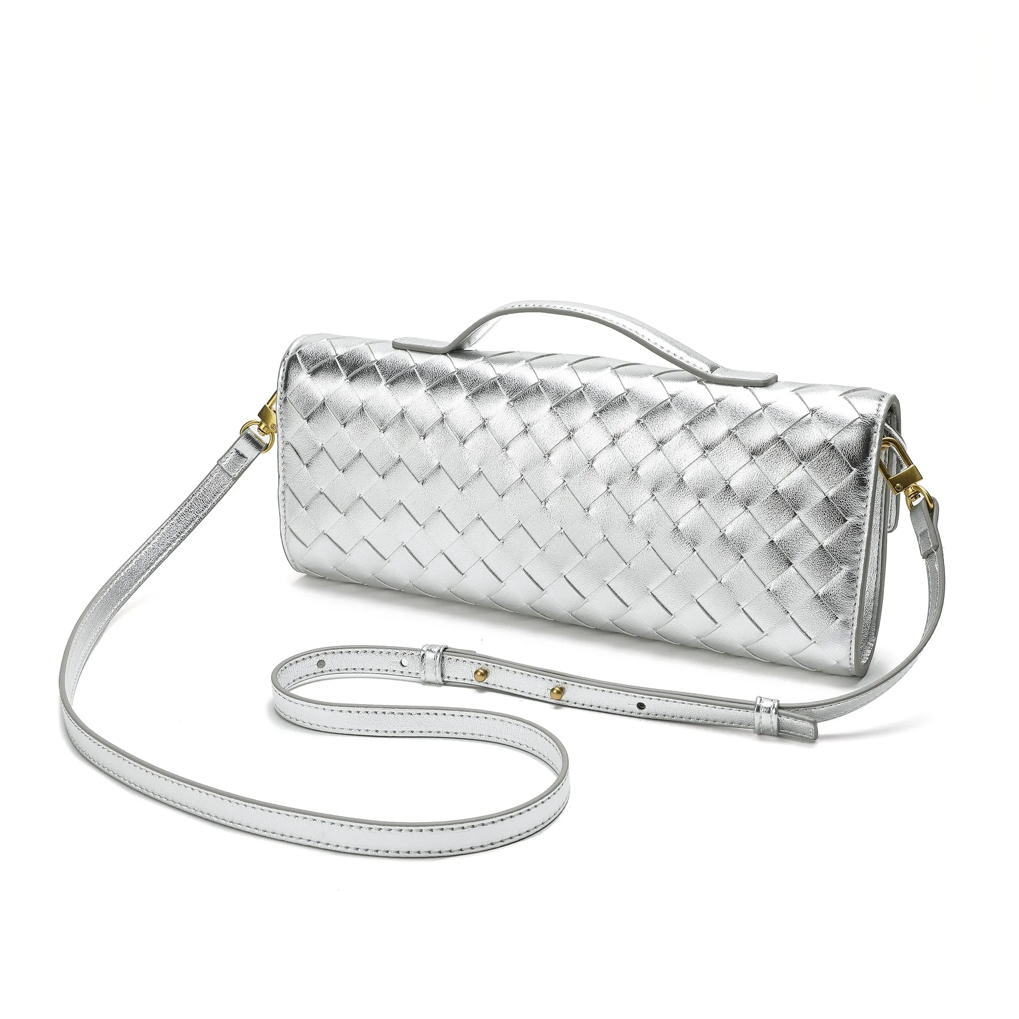 Hand-Woven Long Leather Clutch