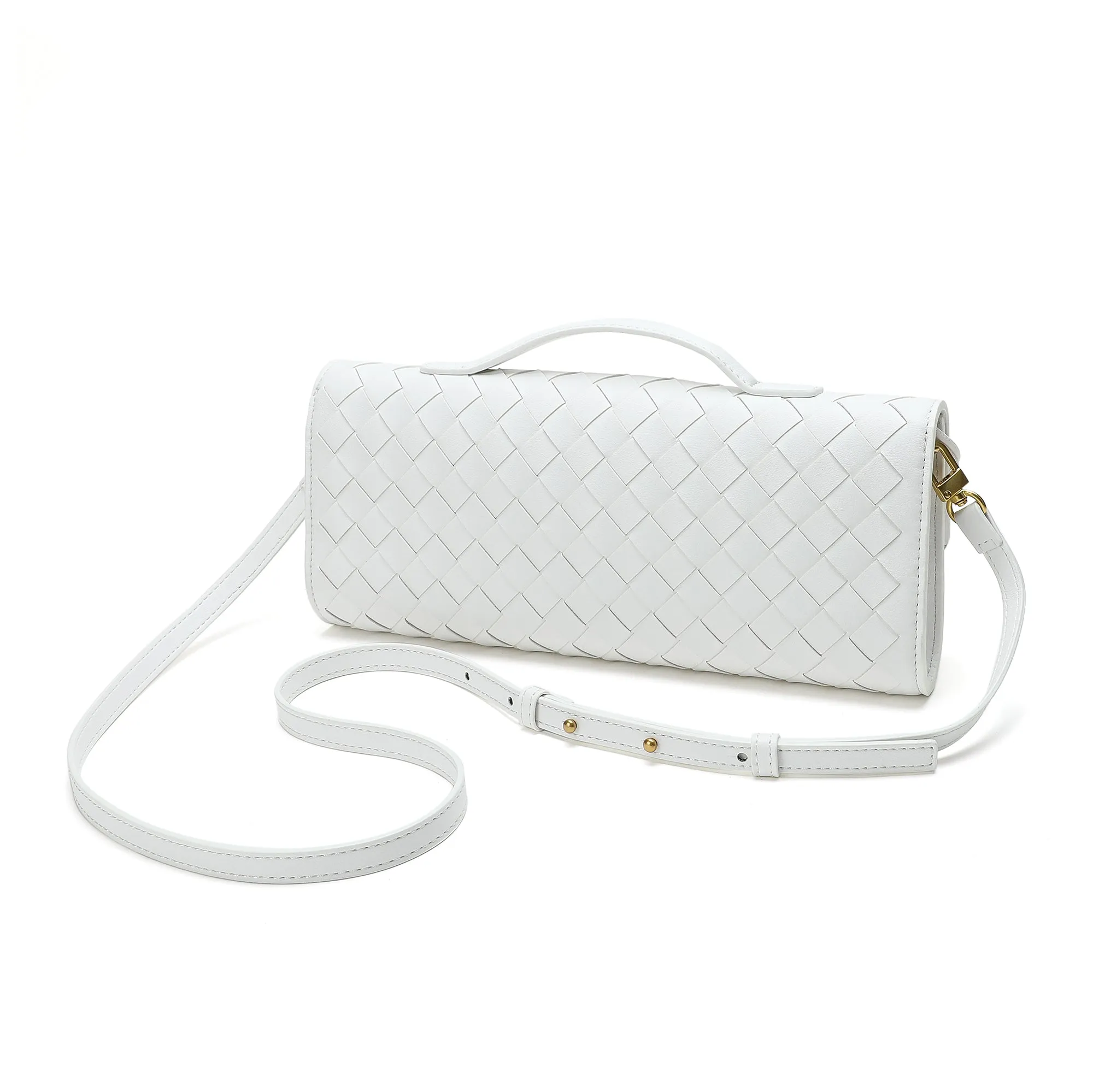 Hand-Woven Long Leather Clutch