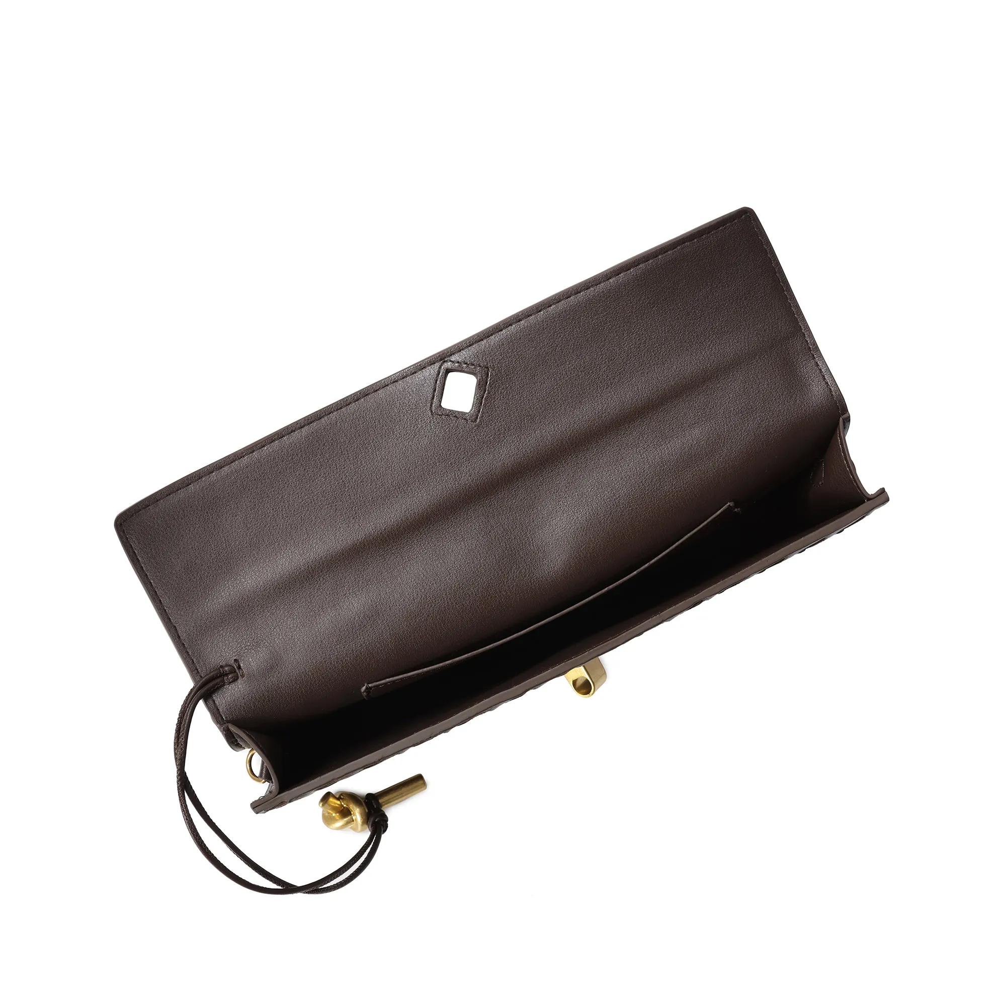 Hand-Woven Long Leather Clutch