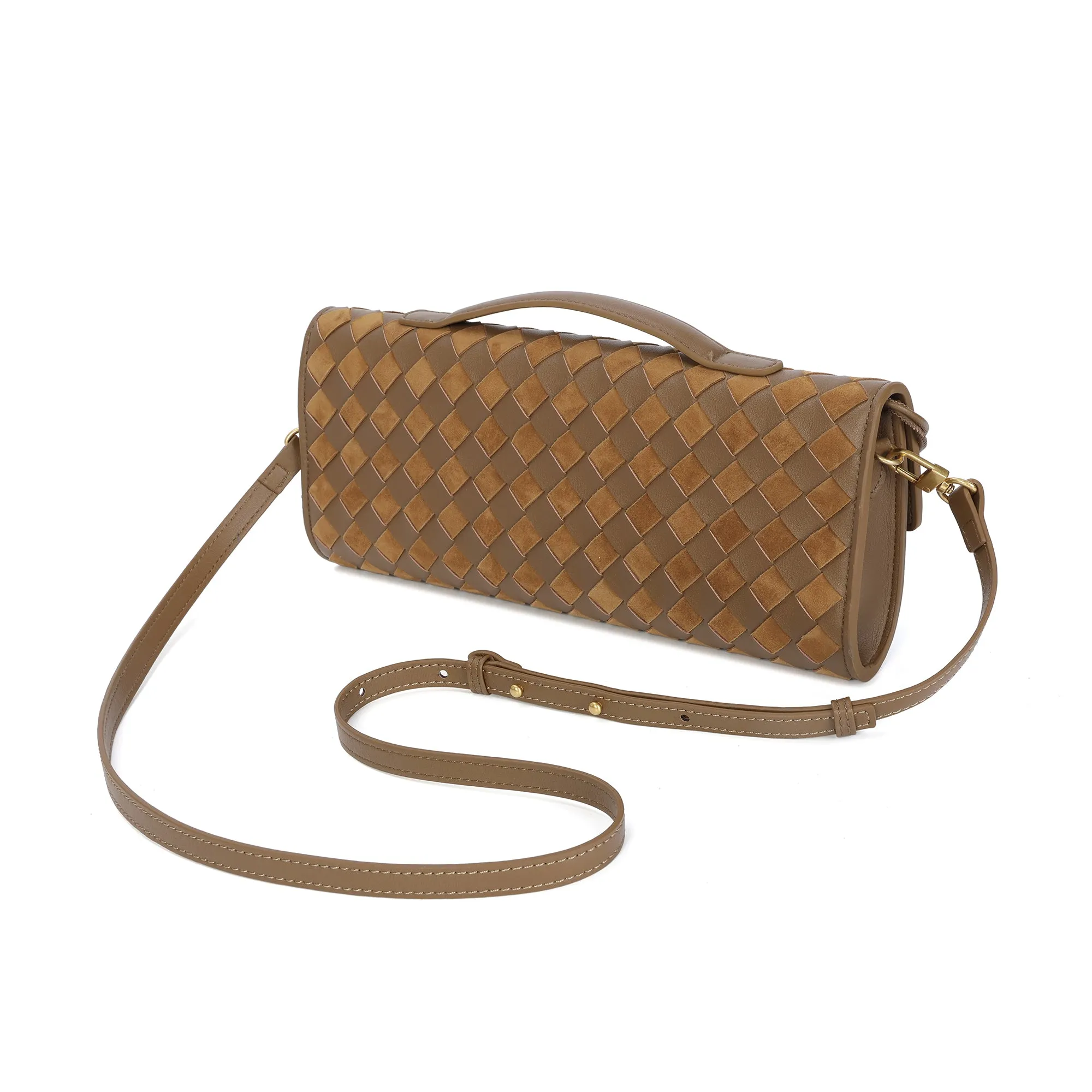 Hand-Woven Long Leather Clutch