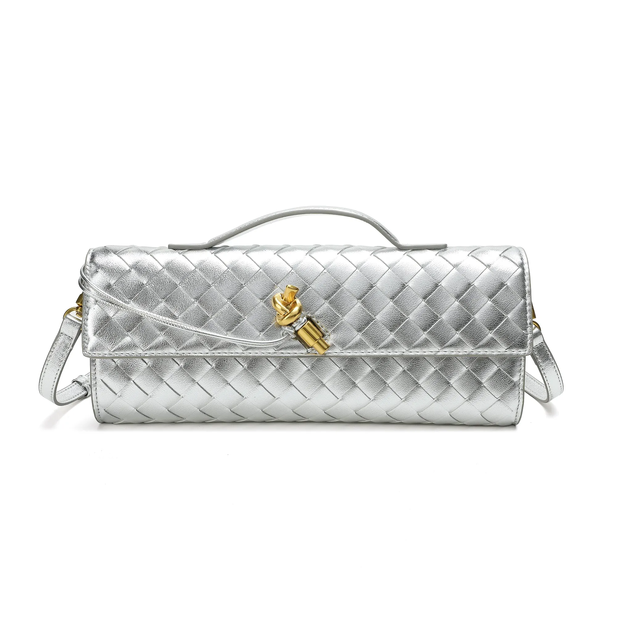 Hand-Woven Long Leather Clutch