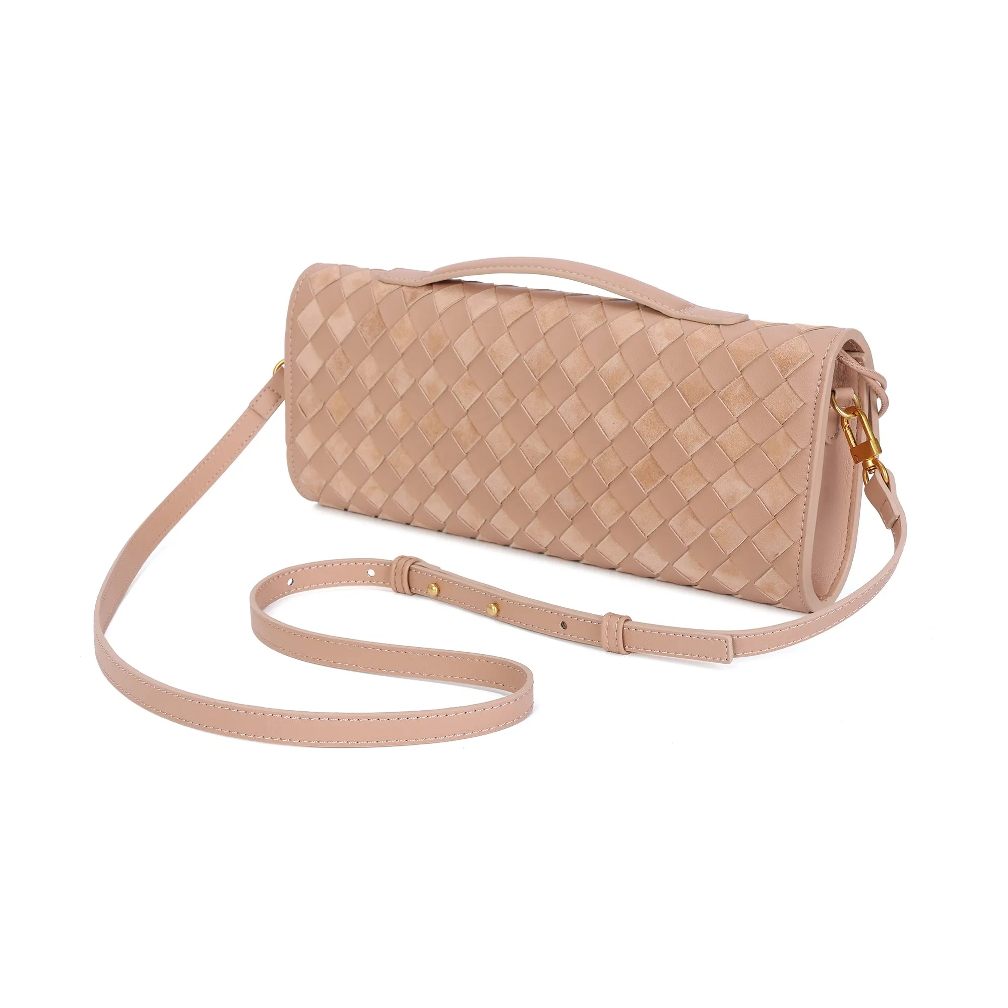 Hand-Woven Long Leather Clutch