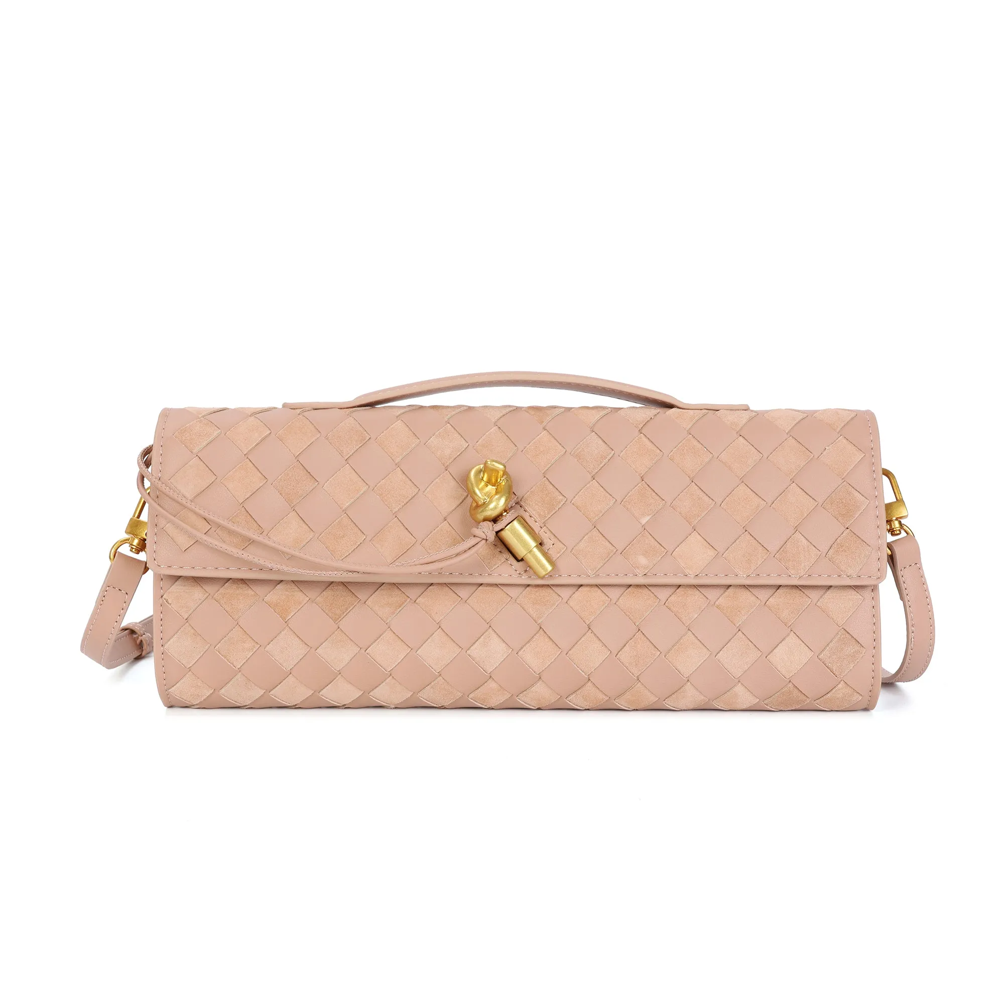 Hand-Woven Long Leather Clutch