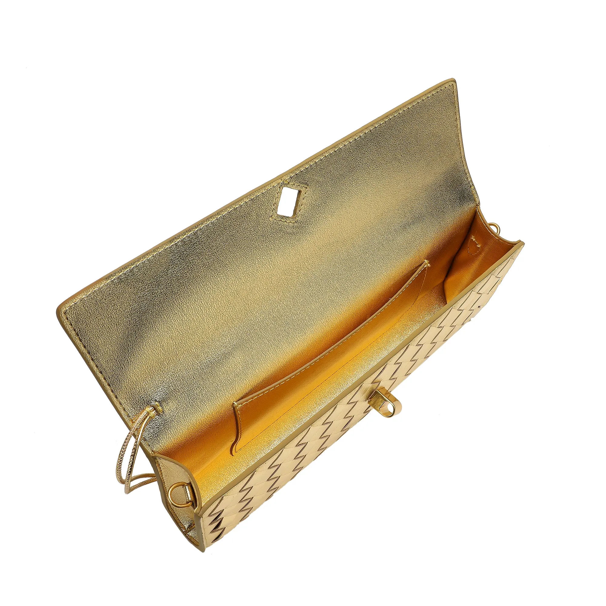 Hand-Woven Long Leather Clutch