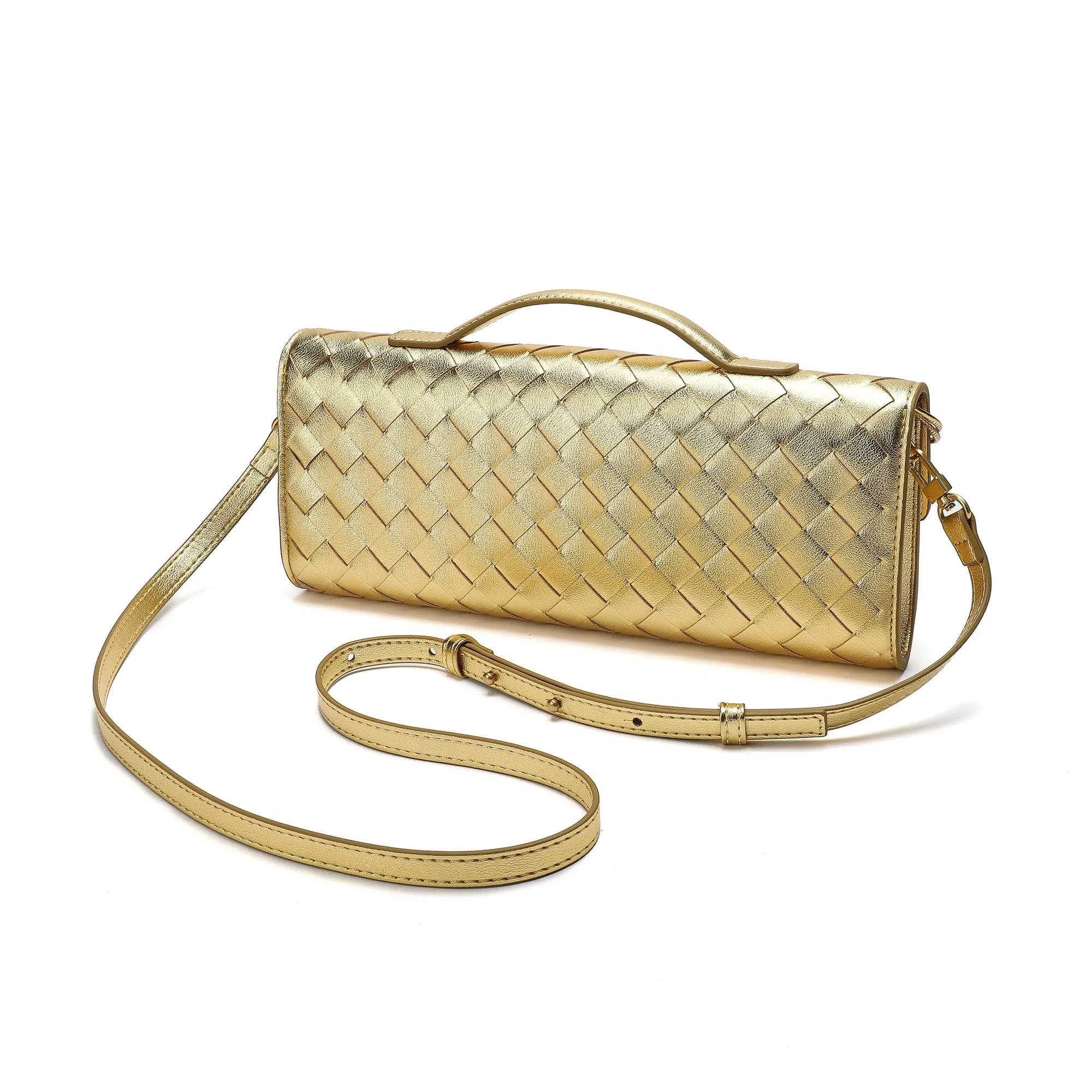 Hand-Woven Long Leather Clutch