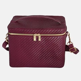 Herringbone Cosmetic Bag Collection | Plum