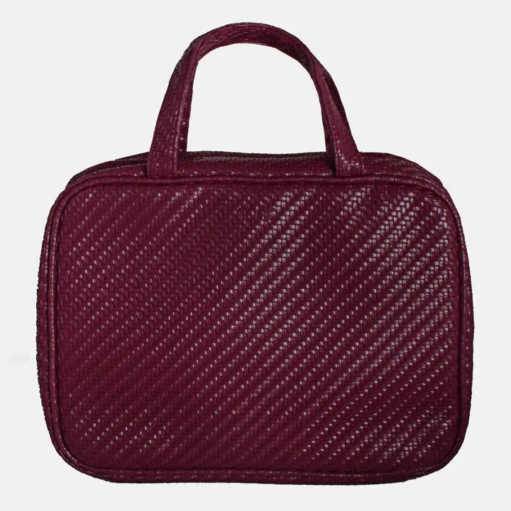 Herringbone Cosmetic Bag Collection | Plum